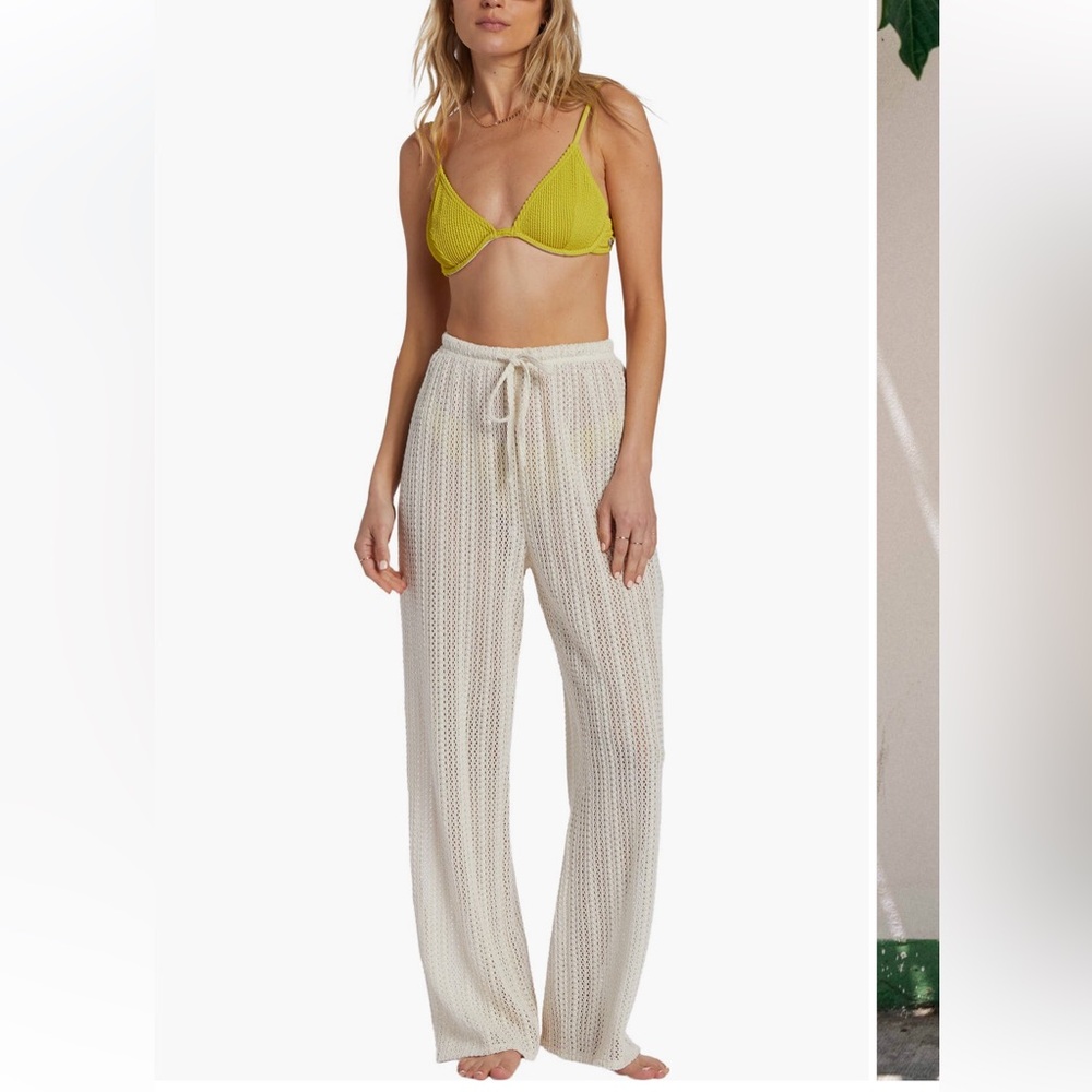 Billabong Beach Pants, Knit Drawstring Trousers, Small